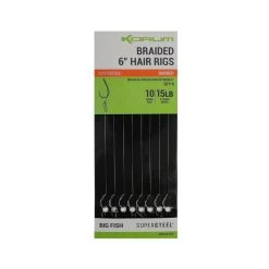 BAS DE LIGNE MONTÉ KORUM BIG FISH BRAIDED HAIR RIGS BARBLESS