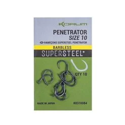 CARP HOOK KORUM PENETRATOR HOOK BARBLESS - PACK OF 10